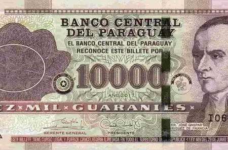 Paraguai 10.000 Guaraníes