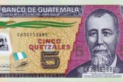 C 2863 GUATEMALA 5 QUETZALES ( POLÍMERO ) FE