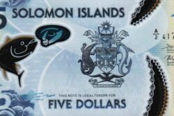 C 9697 ILHAS SALOMÃO 5 DOLLARS ( POLÍMERO ) FE