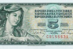 C 8453 IUGOSLÁVIA 5 DINARA FE
