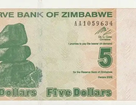 Zimbabwe 5 Dólares