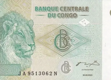 República Democrática do Congo 20 Francos