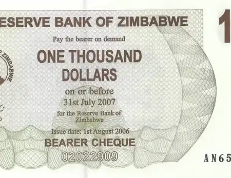Zimbabwe 1.000 Dólares