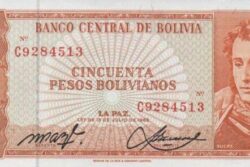 C 2390 BOLÍVIA 50 PESOS BOLIVIANOS FE