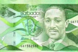 C 2265 BARBADOS 5 DOLLARS FE