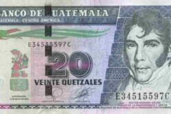 C 2873 GUATEMALA 20 QUETZALES FE