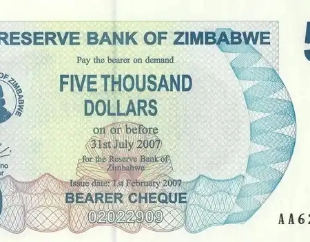 Zimbabwe 5.000 Dólares