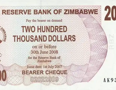 Zimbabwe 200.000 Dólares