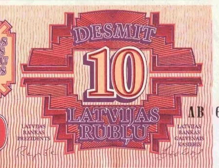 Letônia 10 Rublu