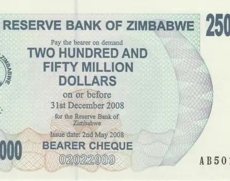 Zimbabwe 250.000.000 de Dólares