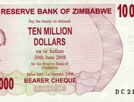 Zimbábue 10.000.000 dólares