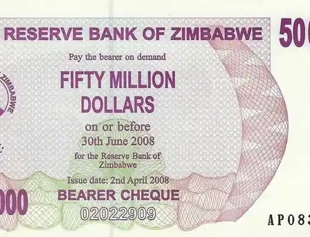 Zimbabwe 50.000.000 de Dólares