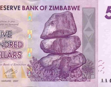 Zimbábue 500 Dollars