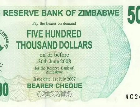 Zimbabwe 500.000 Dólares