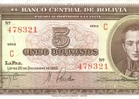 Bolívia 5 Bolivianos