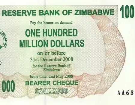 Zimbabwe 100.000.000 de Dólares