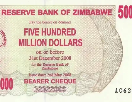 Zimbabwe 500.000.000 de Dólares