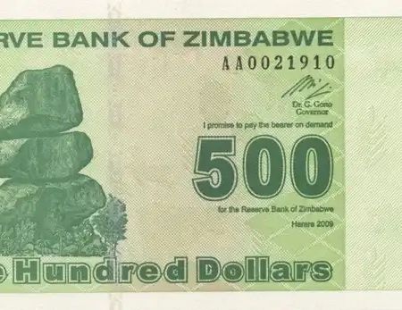 Zimbabwe 500 Dólares