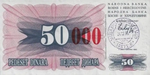 Bósnia Herzegovina 50.000 Dinara