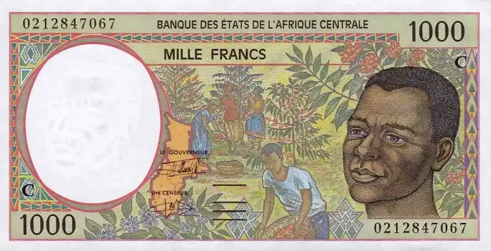 África Central Congo 1.000 Francs