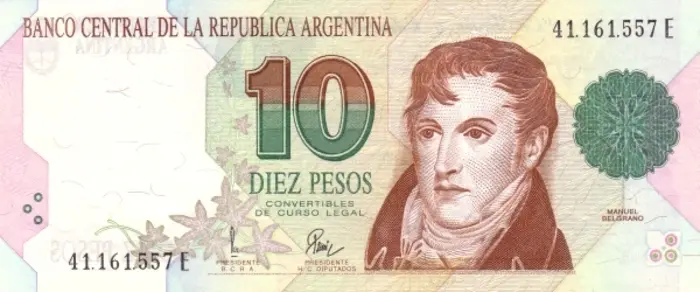 Argentina 10 Pesos Conversíveis