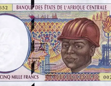 Estados da África Central Congo 5.000 Francs