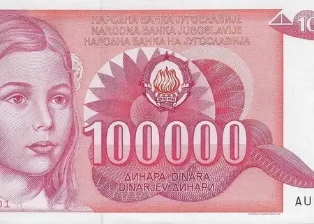 Iugoslávia 100.000 Dinara