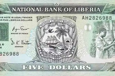 Libéria 5 Dólares