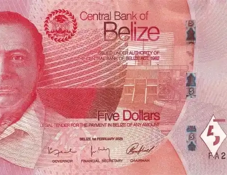 Belize 5 Dólares
